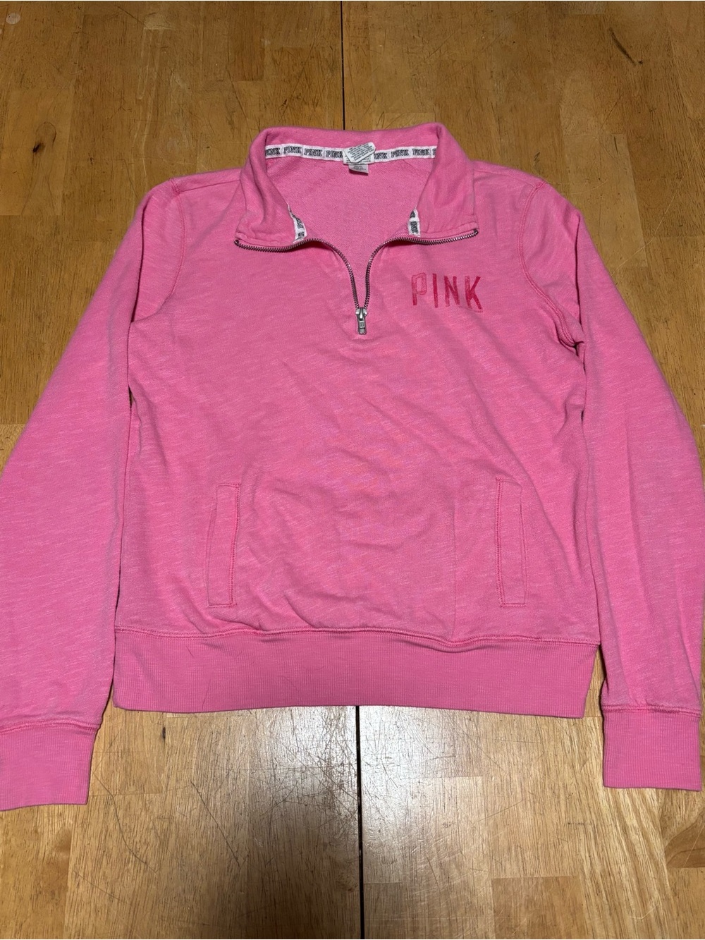 PINK Victoria’s Secret Pink 1/4 Zip Fleece Pullover Sweatshirt XS Y2K